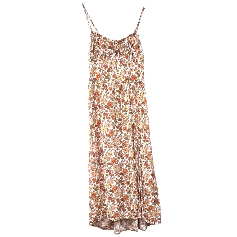Hollister Maxi Slip Dress Floral VNeck Spaghetti Strap Cottagecore Prarie Boho S